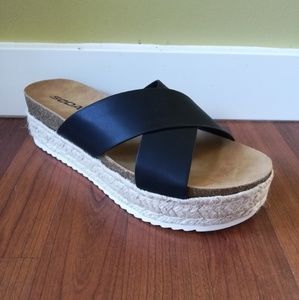 SODA Criss Cross Espadrille Sandals
